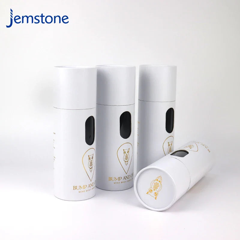 Eco-Friendly Custom Clothes Scarf Paper Tube Design Luxury Kraft Cardboard Box Cylinder Packaging with Window