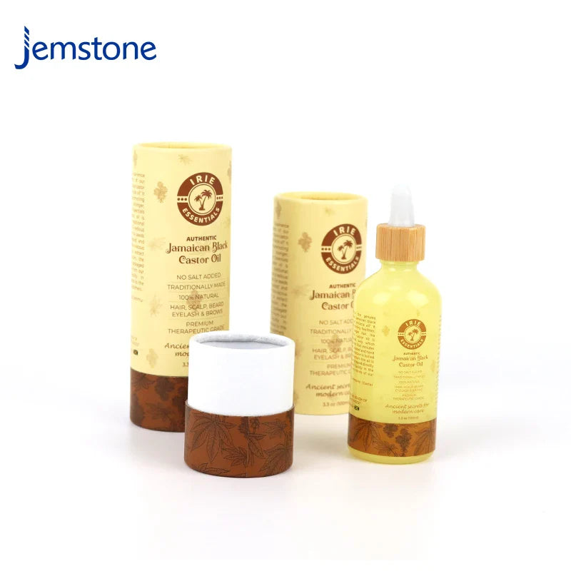Custom Eco Perfume Essential Oil Bottle Paper Cylinder Packaging Cosmetic Skincare Kraft Cardboard Paper Tube Packaging