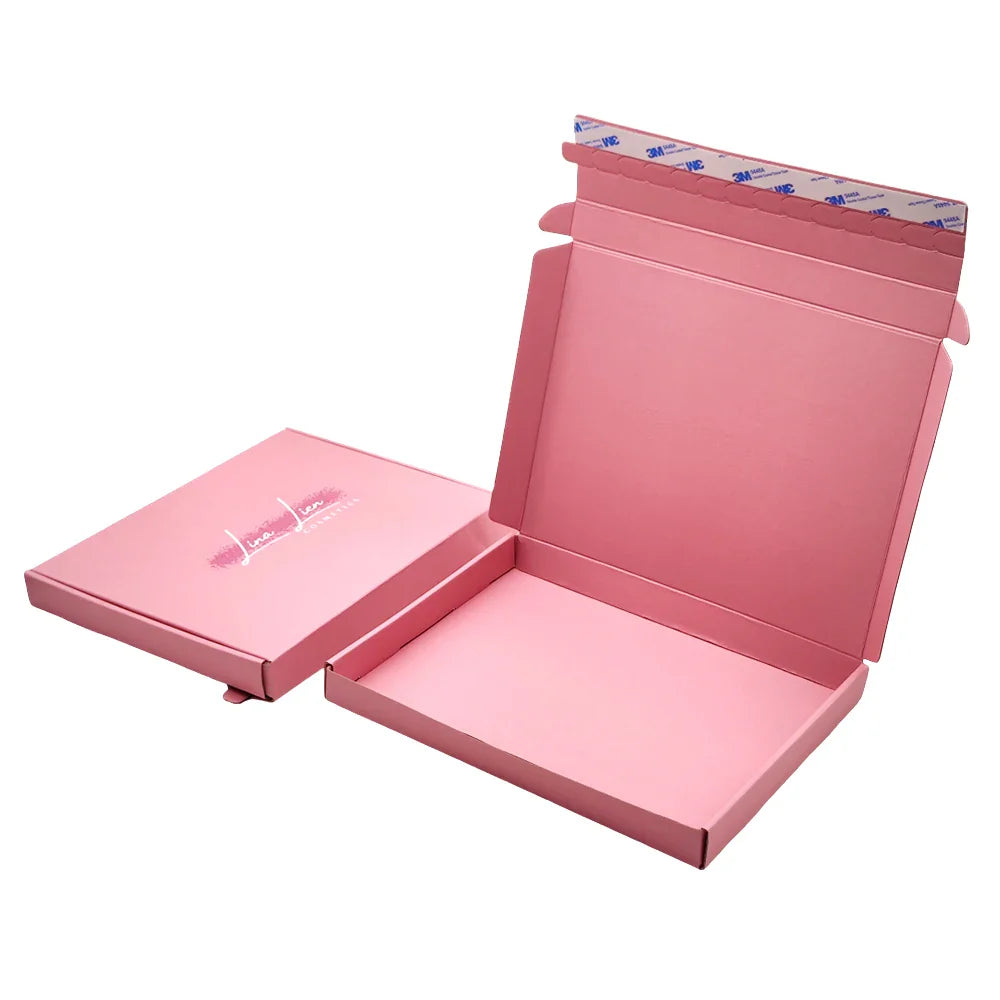 Custom Print Ecommerce Corrugated Paper Boxes Recycled Cardboard Zipper Tear Strip Mailer Packaging Shipping Box Custom Logo