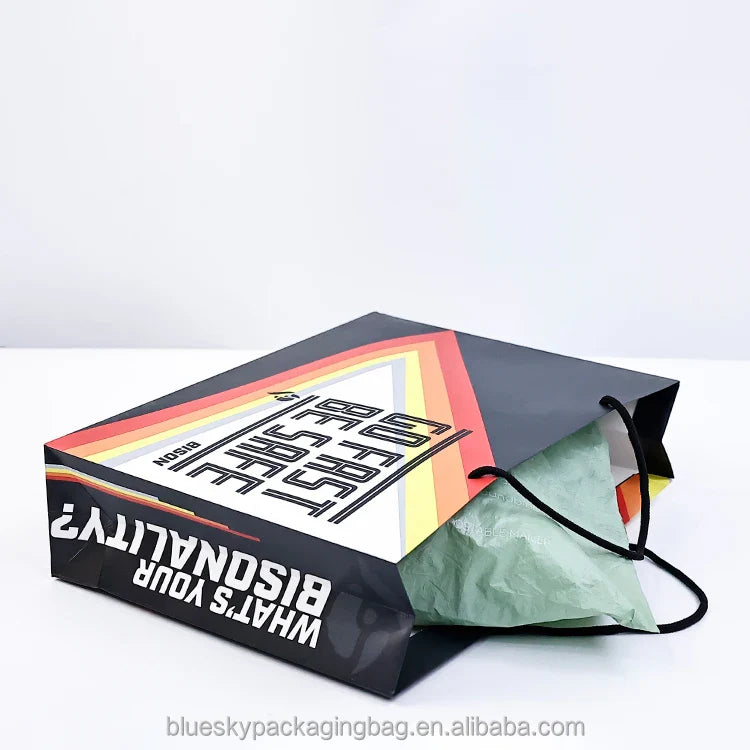 Waterproof Coated Paper Handheld Bags with Reinforced Handles - Durable for Outdoor Events, Food Packaging & Promotions