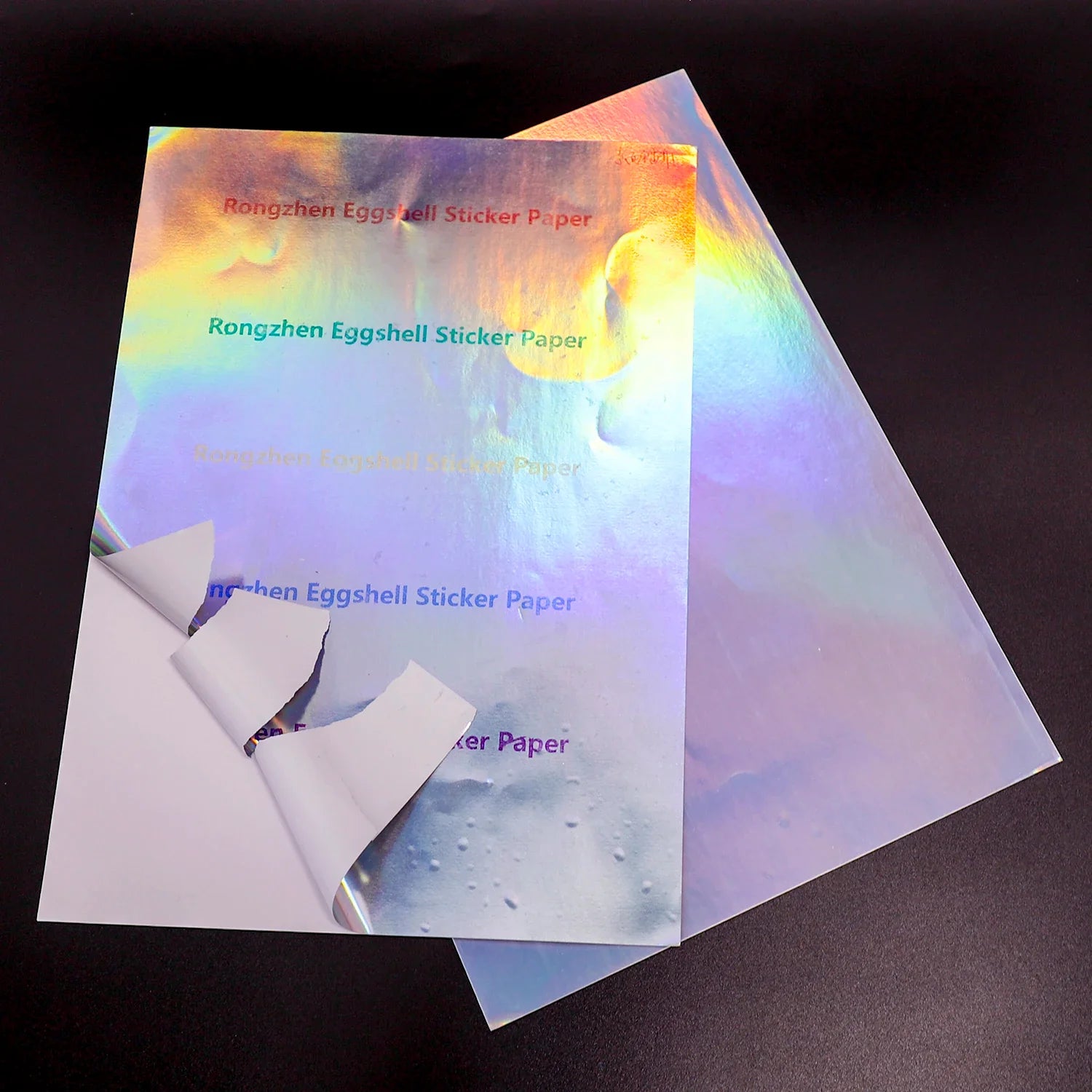 Holographic A4 Destructible Stickers Sheets Vinyl A4 Egg Shell Paper Adhesive Graffiti Hologram Eggshell Stickers Sheet