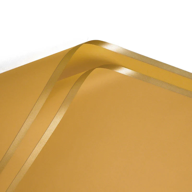 Korean Bouquet Wrapping Paper Flower Phnom Penh Jelly Film Waterproof Translucent Gold Edge Luxury Wrapping Paper for Flowers