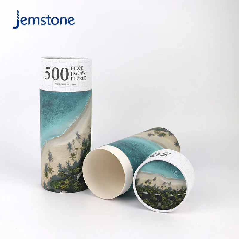 Custom Printed Eco-Friendly Kraft Cardboard Cylinder Tube Perfume Toys Jigsaw Puzzles Paper Tube Packaging