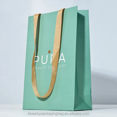 Large Capacity Kraft Paper Shopping Bags with Long Handles, Heavy Duty for Supermarket/Wholesale, 25x18x25cm