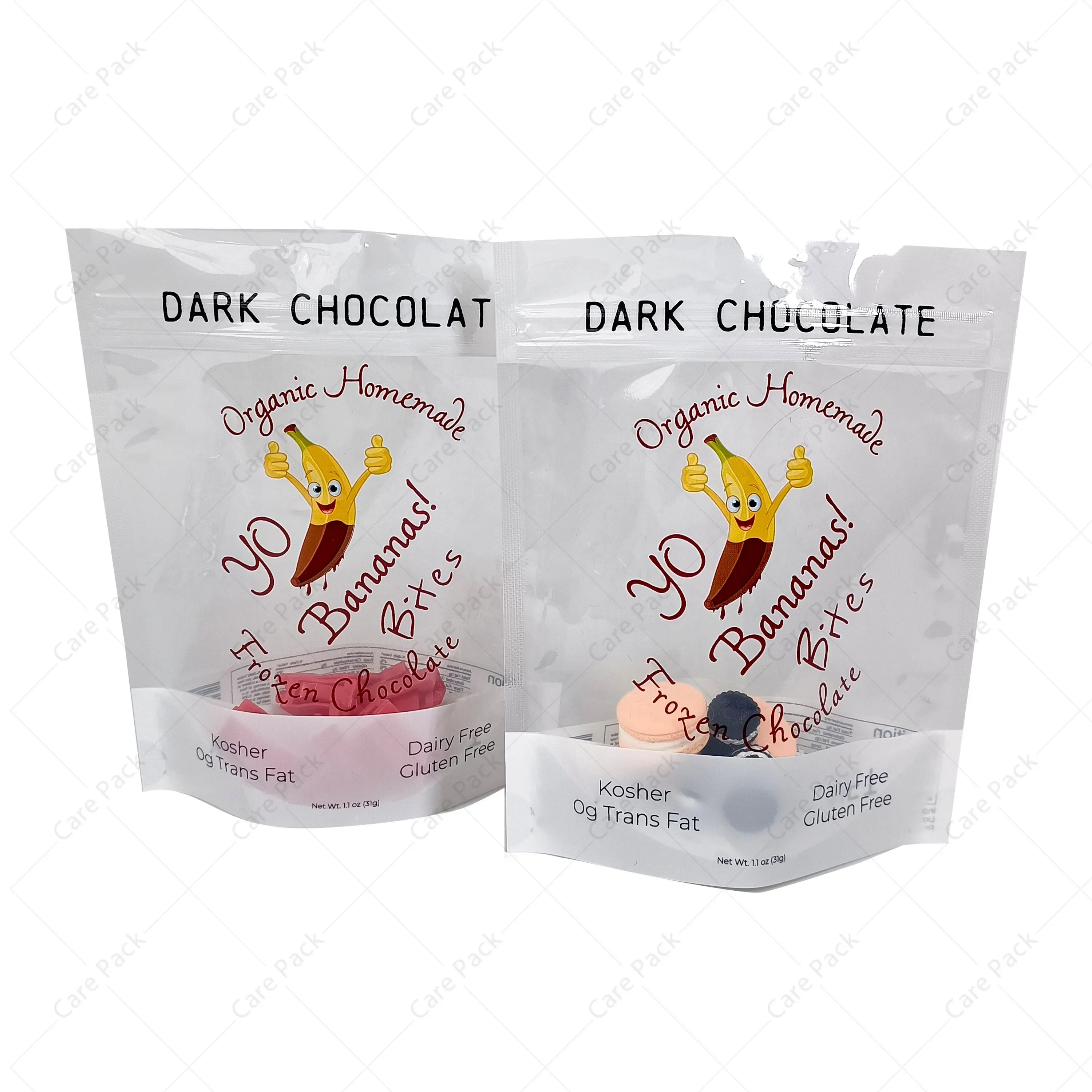 Custom Doypack Plastic Sachet Heat Seal Food Packaging Bags for Biscuits Chocolate Baby Food Smell Proof Elegant Mylar Stand