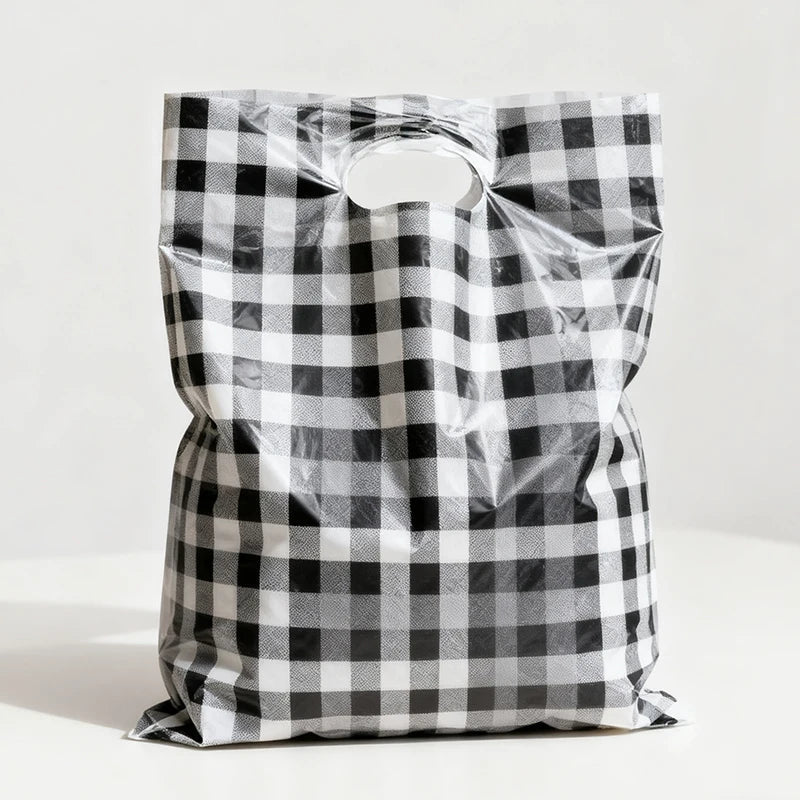 Thank You Shopping Gift Carry Plastic Tote Packing Handbag Online Shop Boutique Handle Clothes PE Poly Packaging Bags