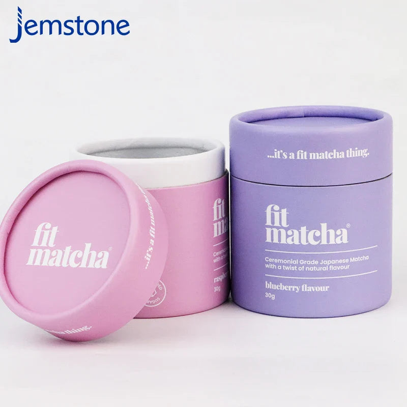 Spot-Color Printing Custom Matcha Round Box Food Grade Packaging Powder Paper Tube Tea Candy Coffee Been Paper Tube Packaging