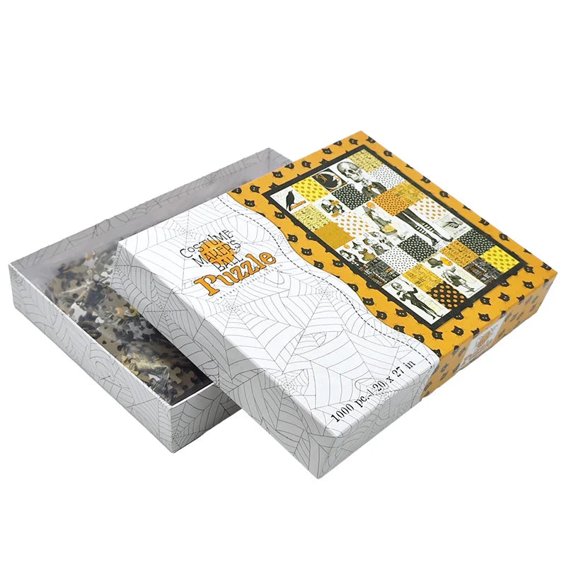 Custom 500 1000 Pieces ODM/OEM Halloween Christmas Theme Pattern Paper Gift Puzzles, Sublimation Blank White Jigsaw Puzzle