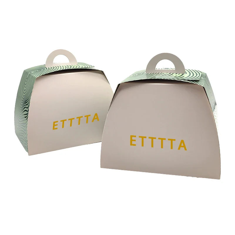 Custom Cake Paper Box Wholesale Christmas Cookie Moon Wedding Birthday Party Gift Cup Cake Box With Handle Cake Packaging