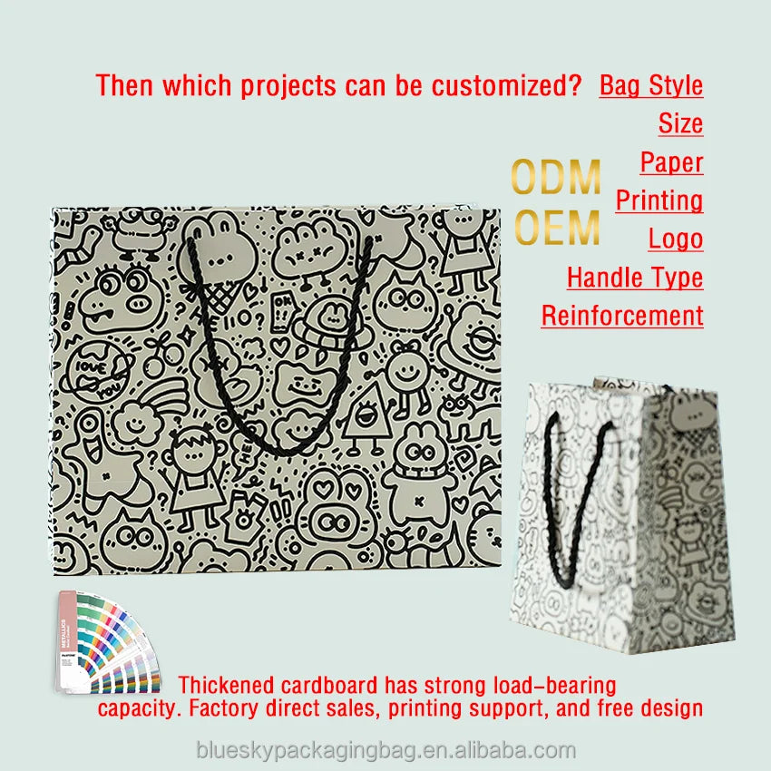 Bulk Large Paper Shopping Bags White Kraft Paper Tote Bags with Handle and Own logo Paper Bags for Supermarket Use Paper Bag