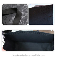 OEM/ODM Black Luxury Paper Bags Kraft Paper Bag for Clothes/Jewelry/Food Paper Bag Shopping Bag with Black Handle and Own Logo
