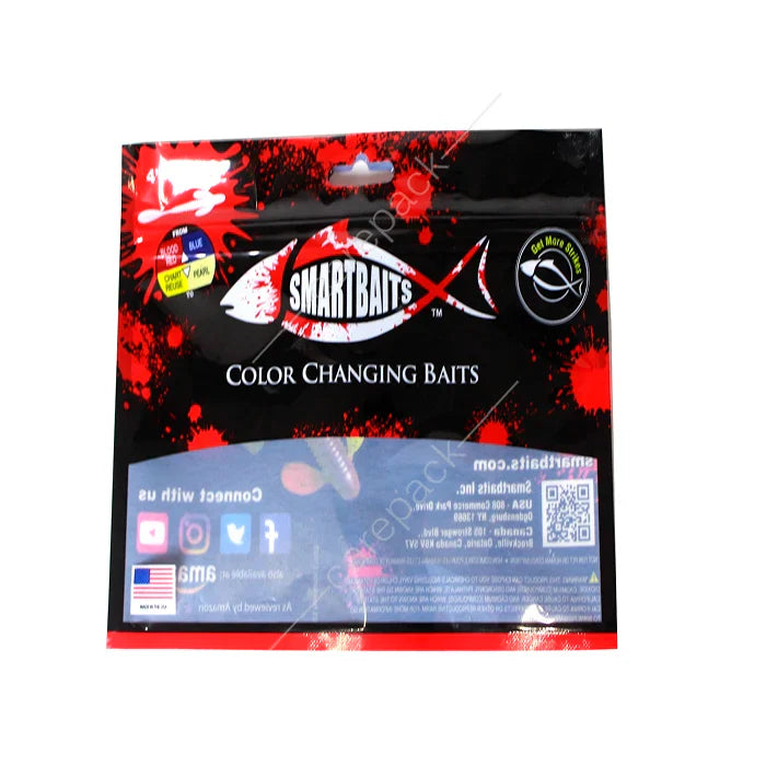 Resealable Lure Packaging Oem Printing Zipper clear Window Worm Soft Plastic Laminated Fish Bait Bags with Zipper