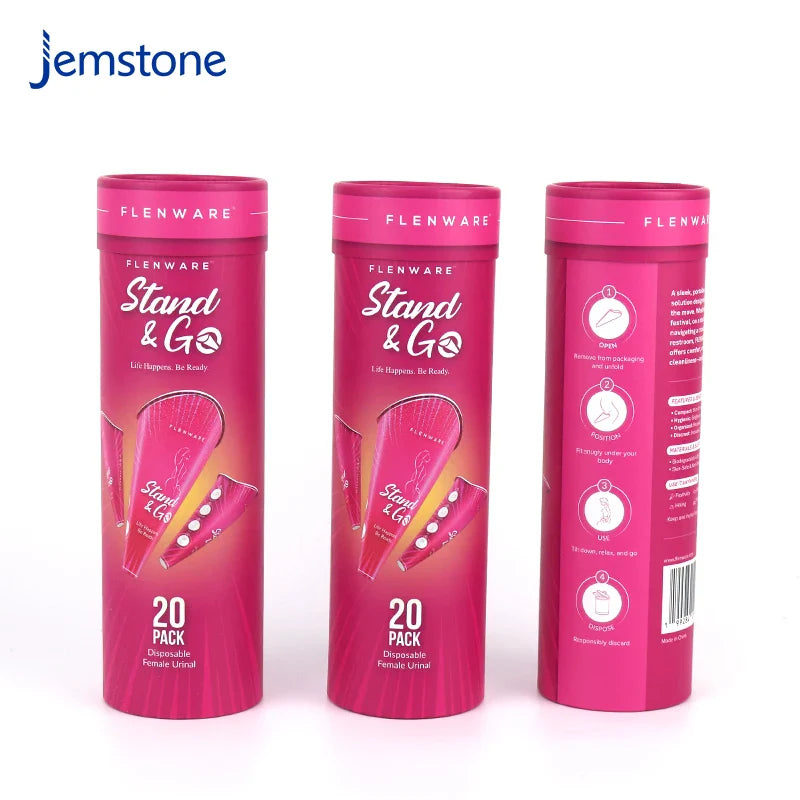 Custom Eco-Friendly Kraft Disposable Female Urinal Cardboard Cylinder Box Factory-Designed Packaging Paper Tube