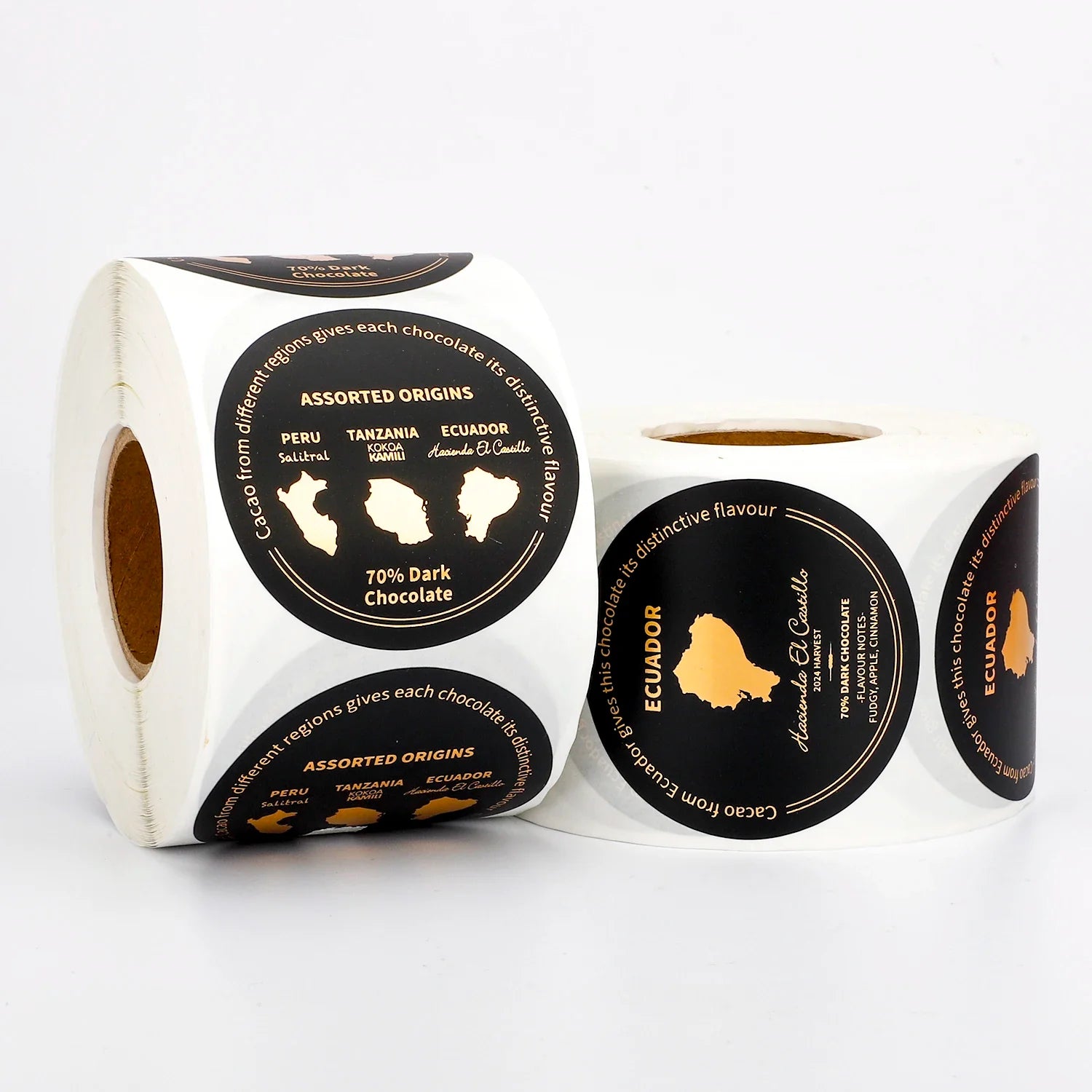 Custom Printing Etiquette Personnalisé Stickers Roll Waterproof Vinyl Adhesive Gold Foil Round Logo Stickers for Packaging Label