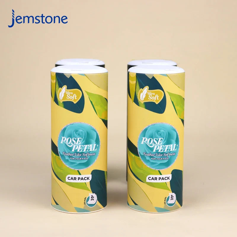 Eco Friendly Custom Print Food Kraft Cardboard Tube Packaging Essential Oil Cylinder Tissue Paper Tube Cylinder Tissue Box