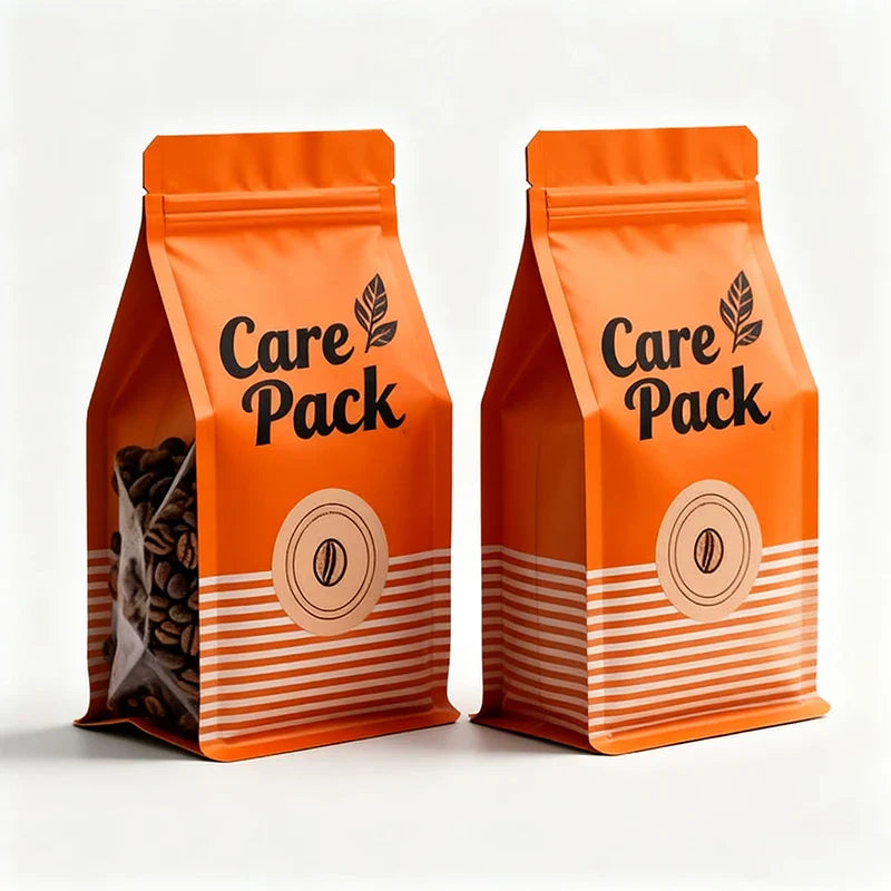 Custom 8oz 12oz 16oz Coffee Bag Aluminum Foil Flat Bottomed Long Freshness Coffee Packaging Bean Bags With Valve