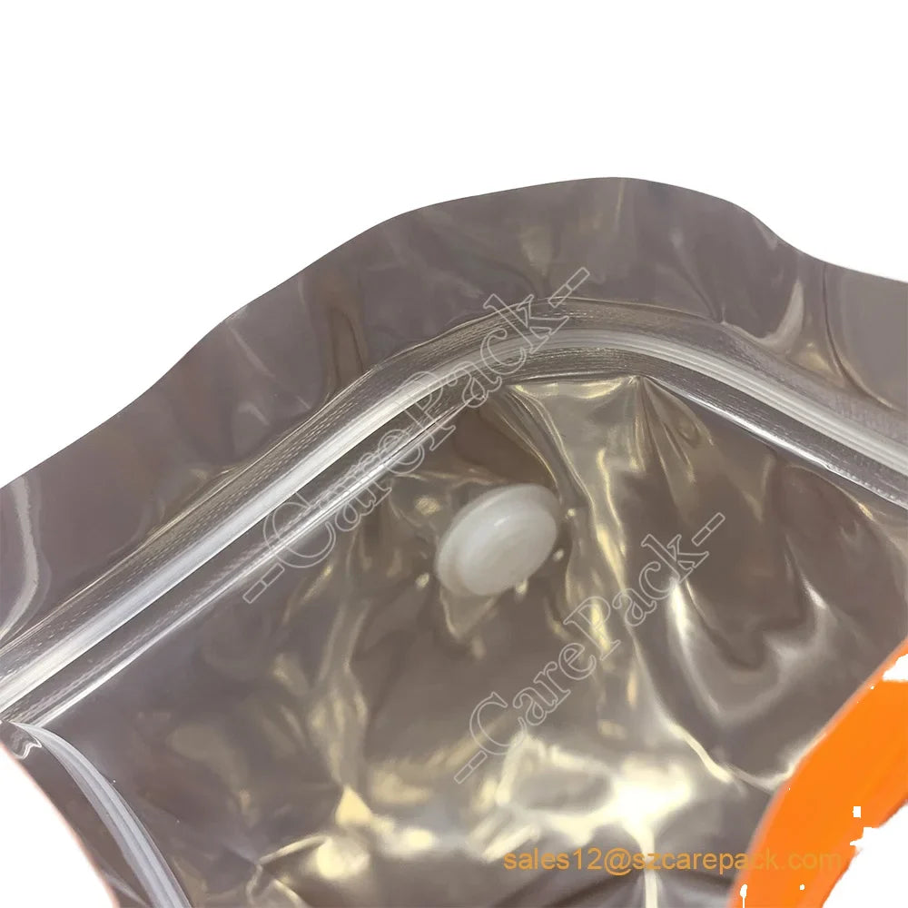 Custom Printed Cafe Food Tea Snack Bag with Air Valve Coffee Beans Packaging Bags AL Plastic Der Kaffee Pouch Packaging