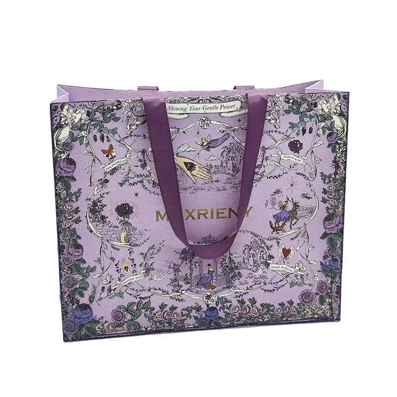 Wholesale Luxury Cardboard Paper Bag with Silver Foil Logo Custom Boutique and Shopping Clothing Packaging for Shoes