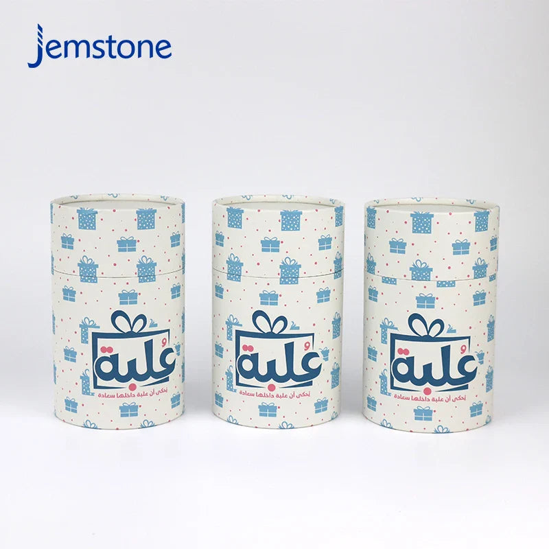 Eco-Friendly Custom logo Food Grade White Kraft Cardboard Tea Coffee Cylinder Box Packaging Cosmetic Perfume Paper Tube