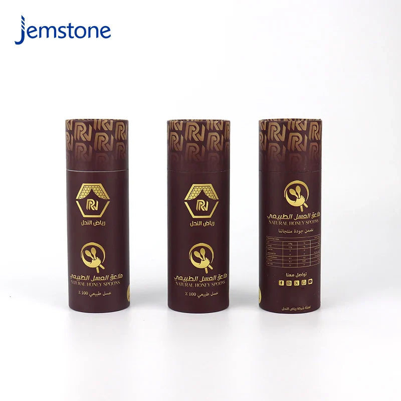 Custom Logo Eco-Friendly Luxury Food Tea Coffee Candle Perfume Cylinder Box Packaging Kraft Cardboard Honey Sprayer Paper Tube