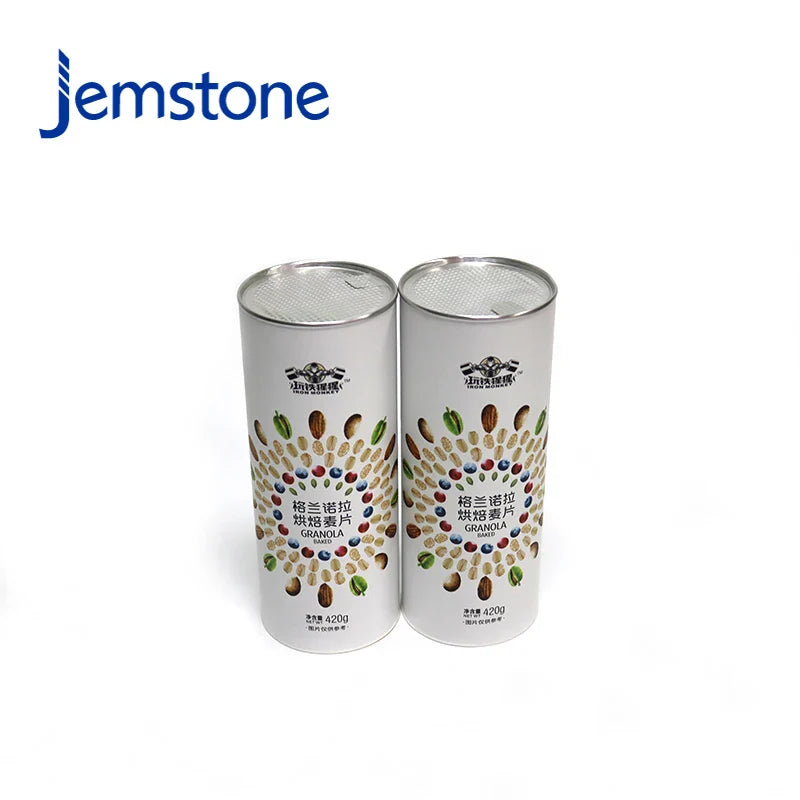 Bio-Degradable Oat Flour Packaging Can Food Paper Tube Cylinder Cardboard Container for Oats Packaging