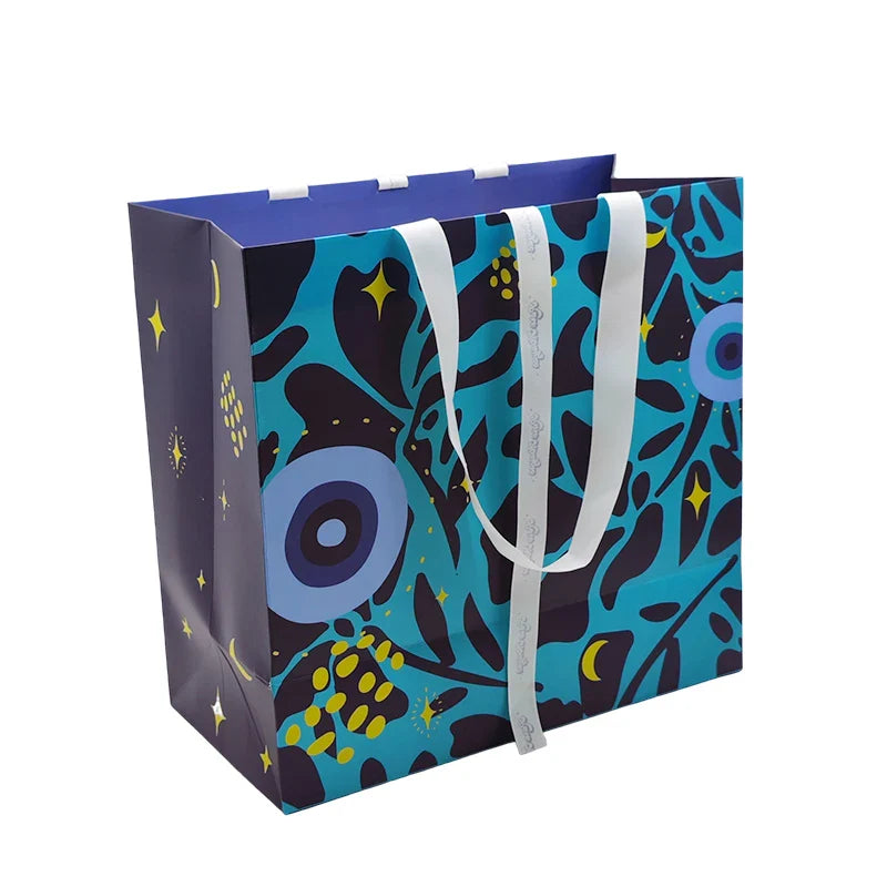 Custom Eco-friendly Luxury Sublimation Stand up Shopping Packaging Gift Party pink Paper Bag with logo