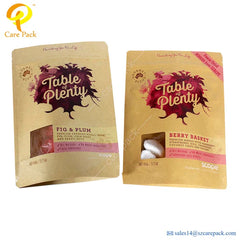 Chinese Factory Customized Printing 1 oz Kraft Paper Stand Up Bag With Zipper 100% Recyclable Biodegradable Zipper Ba