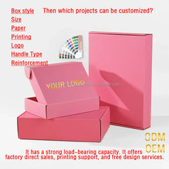 Wholesale pink Colored Airplane Boxes square Packaging Paper Boxes for Jewelry Clothing Cosmetics Express Delivery Box with Logo