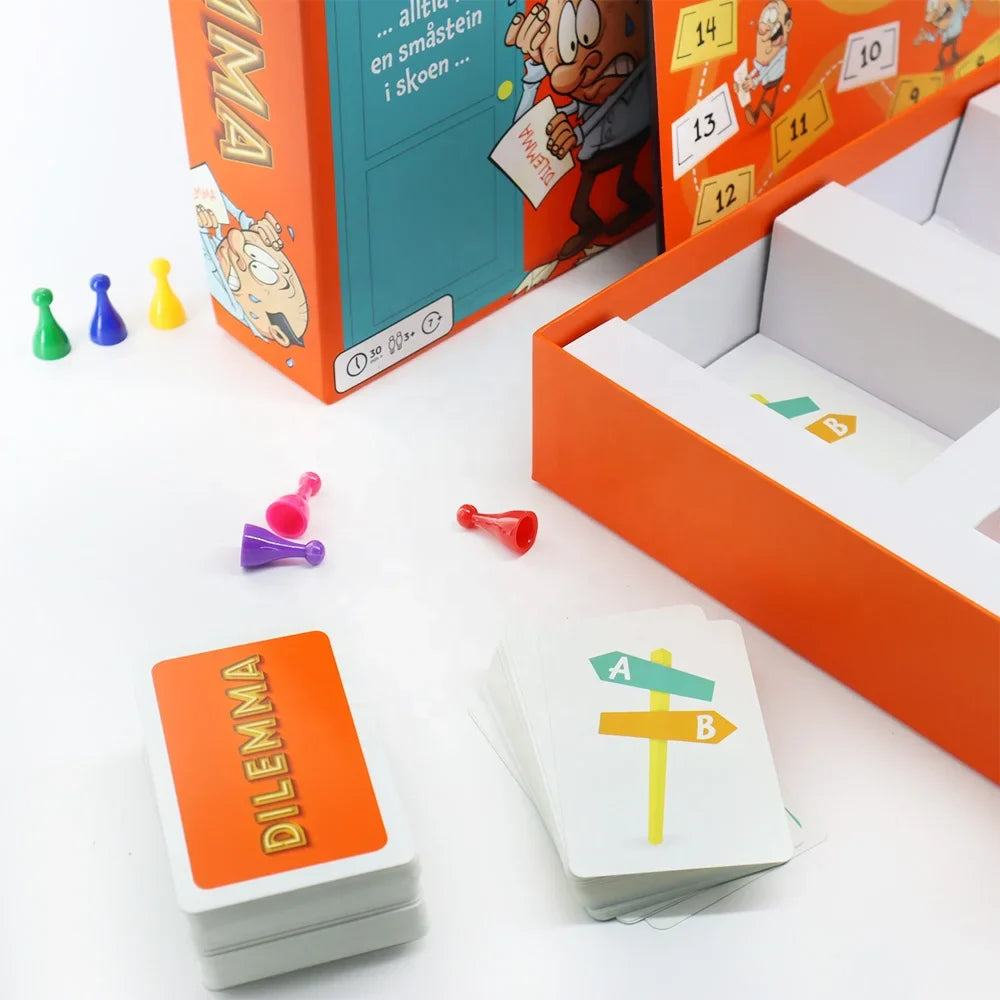 Wholesale Custom Printed Paper Cardboard Child Kid Board Game Table Funny Playing Games Cards for Adults Family