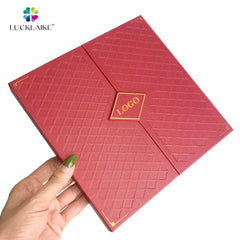 Luxury Custom Box Wedding Red Rigid Magnetic Close Double Door Opening Paper Gift Boxes Packaging with logo for Present
