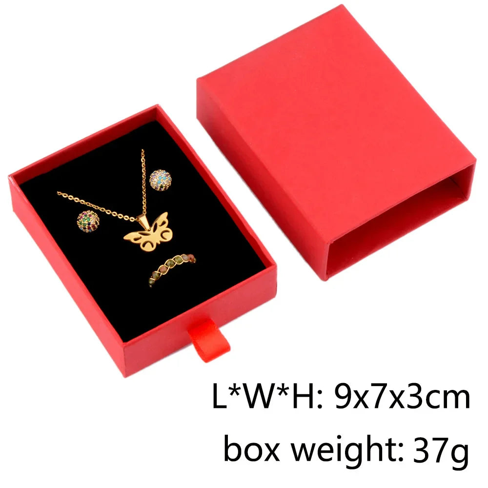 Customized Flip Cover Necklace Box With Handle Wholesale Flip Cover Jewelry Packaging Box