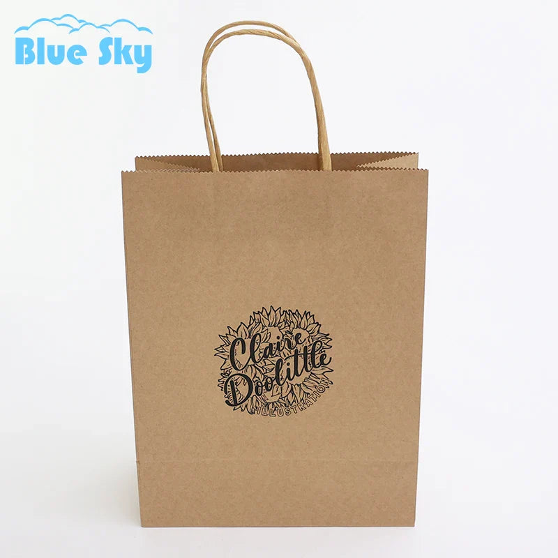 OEM/ODM Custom Paper Bag with Logo Paper Shopping Tote Bag with Long Handle Paper Bags for Brand Packaging Promotional Gifts Bag