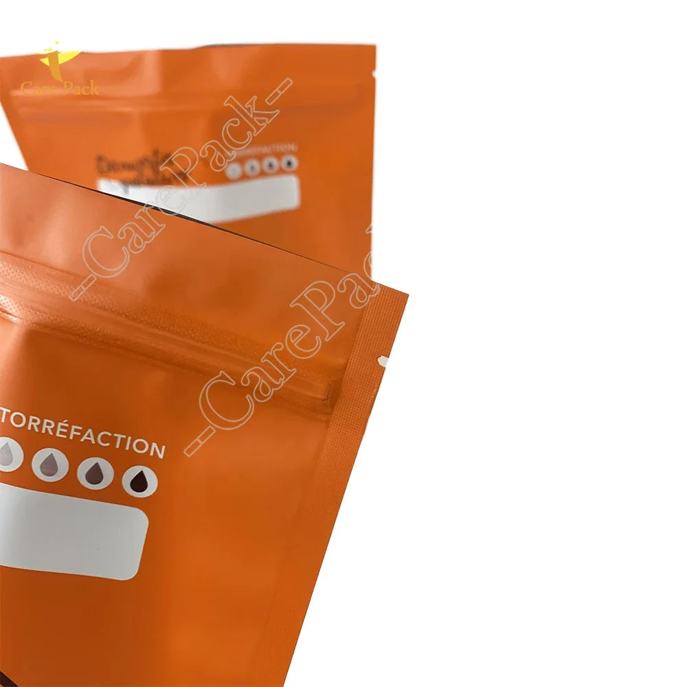 Custom Printed Cafe Food Tea Snack Bag with Air Valve Coffee Beans Packaging Bags AL Plastic Der Kaffee Pouch Packaging