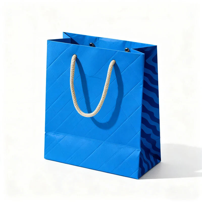 Wholesale De Papel Shopping Art Paper Standing Bags Empty Food Portable Gift Carry Handle Bag