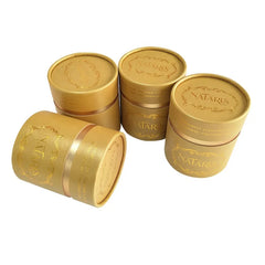 Luxury Gold Foil Cardboard Cosmetic Cylinder Packaging Handmade Customized Art Logo Paper Candle Round Box