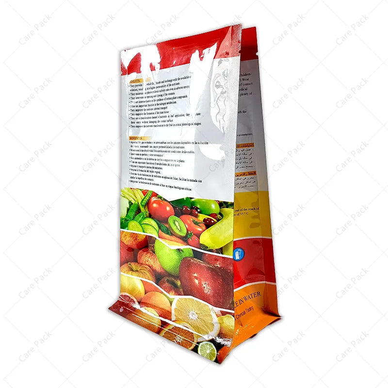 High Quality Biodegradable Self Custom Laminated Dried Fruits Eight Side Sealed Bag With Zipper for Food Packaging