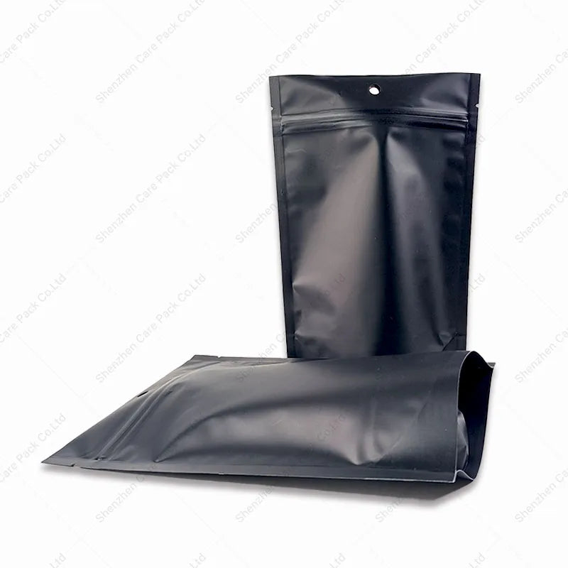 Reusable Ziplock Die Cut Nut Cashew Plastic Flexible Laminated Pouch Black Mylar Bags for Pet Food No Print Reusable Packing