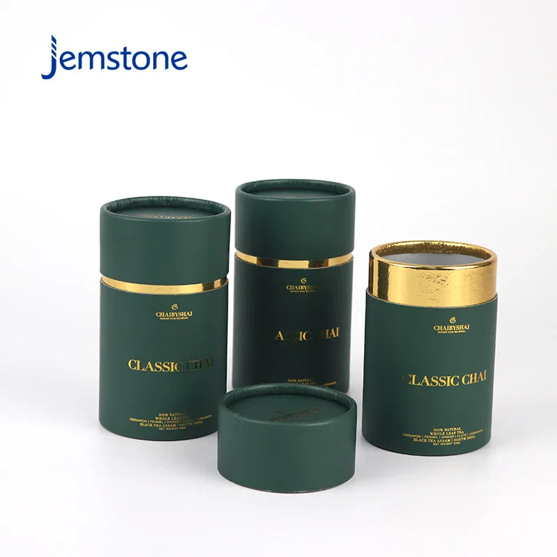 Custom Eco Luxury Candle Kraft Cardboard Tube Perfume Cylinder Box Packaging Food Coffee Paper Tube with Gold Foil for Tea