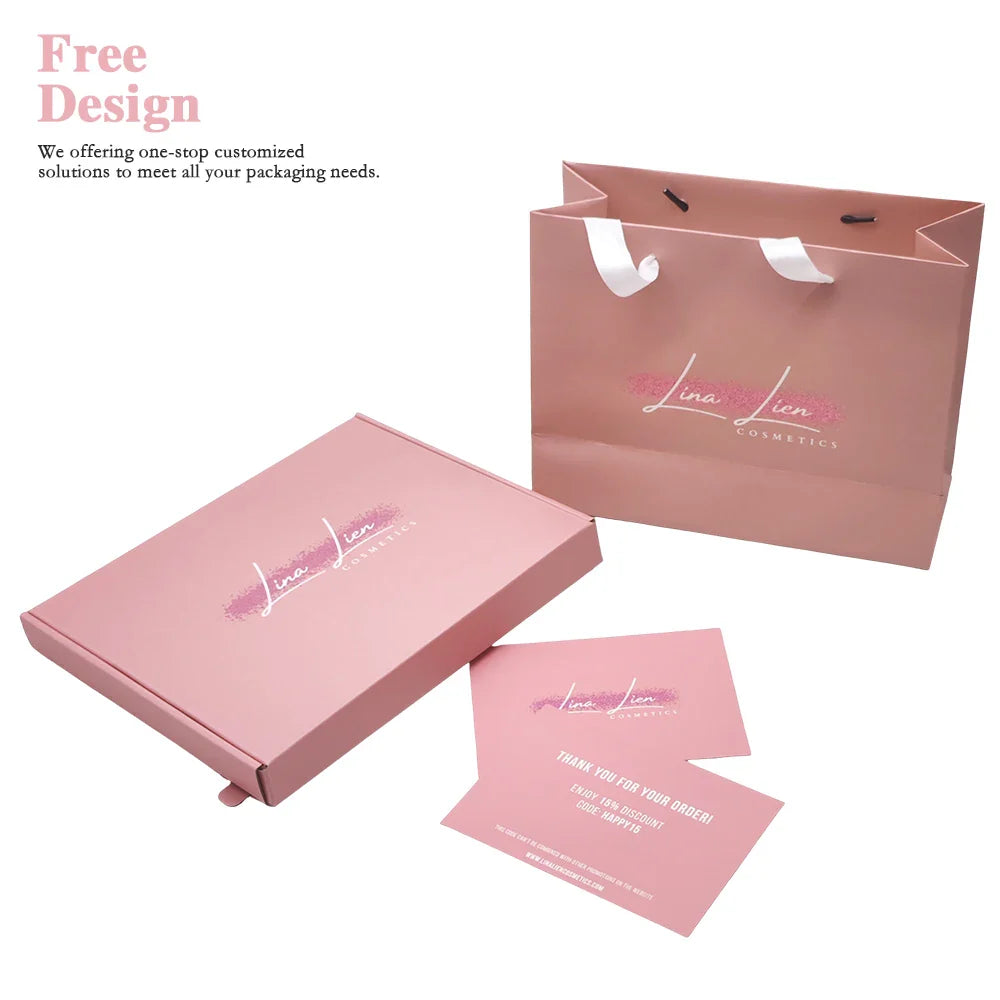 Wholesale High Quality Custom Size Corrugated Cardboard Box Black and Pink Cosmetic Set Postal Mailing Box for Cosmetic
