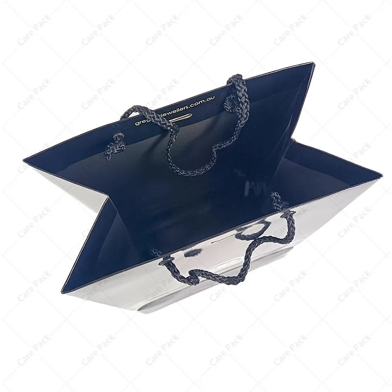 Clothes Shoes Storage Custom Xmas Paper Bag Coated Rigid Materials Luxury Laminated High Quality Packaging Paper Baggies