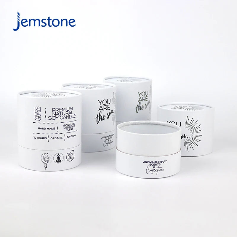 Custom Bio-degradable Kraft Cardboard Candle Paper Tube Food Premium Natural Soya Tea Coffee  Cylinder Packaging