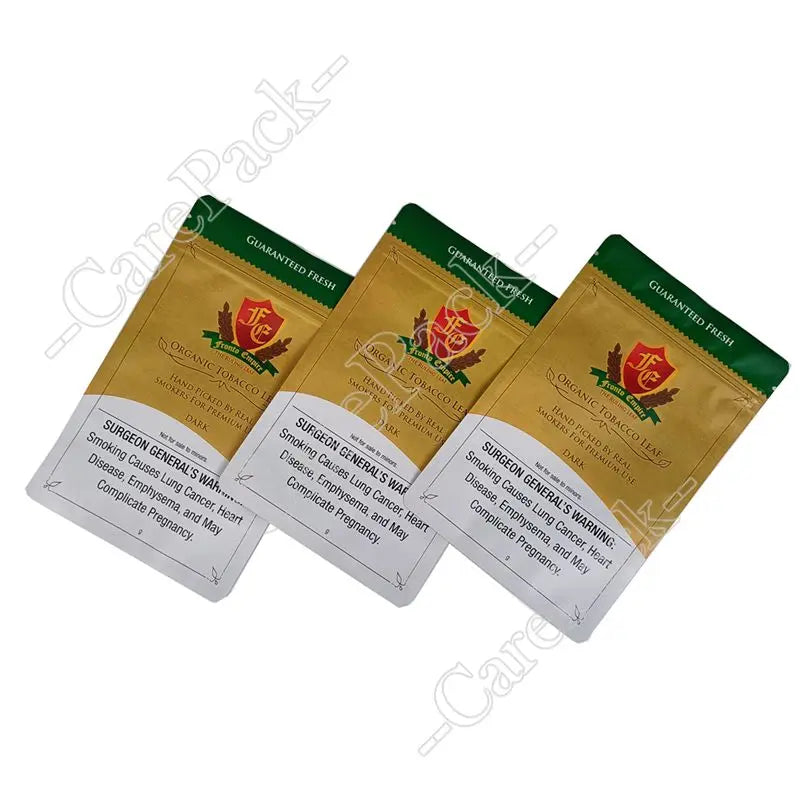 Foil Mylar Plastic Smell Proof Tobacco Moisture Proof 30g 50g Cigar Packaging Bags With Tear Notch