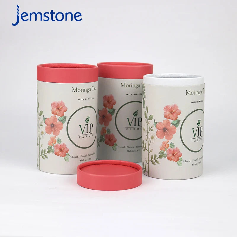 Custom Logo Print Paper Tube Kraft Cardboard Cylinder Packaging Food Grade Empty  Powder Spice Paper Tube