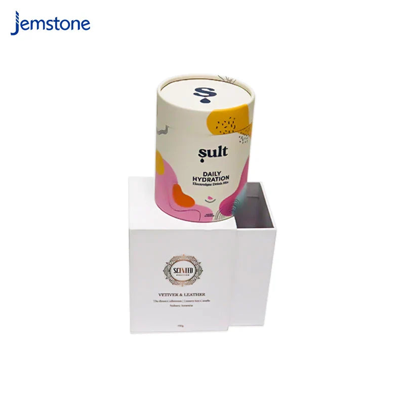 Biodegradable Kraft Cylinder Food Protein Powder Tea Round Can Paper Tube Cardboard Packaging Box Container