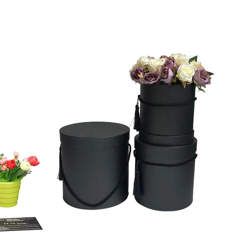 Wholesale Tube Gift Box Luxury Custom Logo Round Flower Box for Rose Cylinder Box Packaging