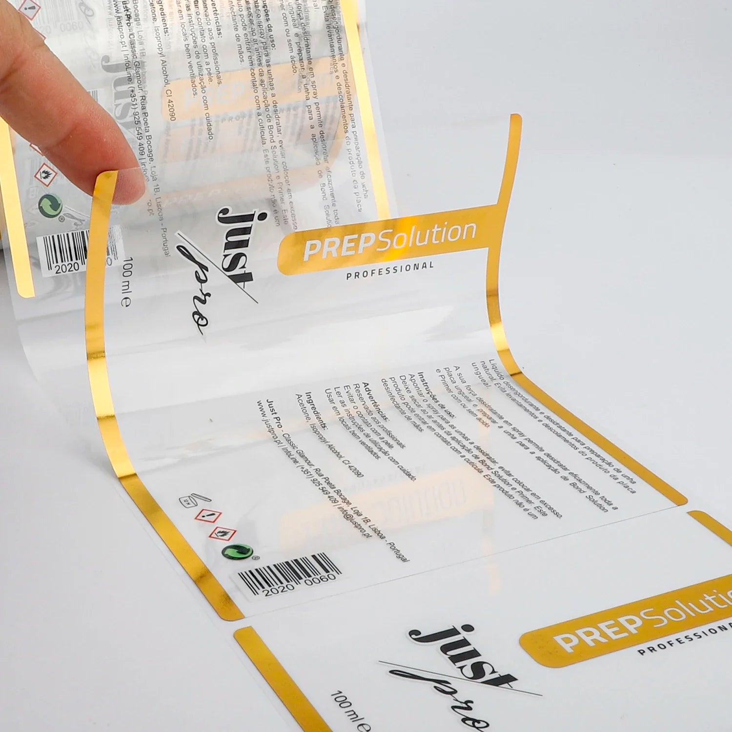 Custom Cosmetics Label Metallic Gold Foil Logo Sticker Men Skincare Shampoo Bottle Cream Jar Digital Printing Packaging Labels