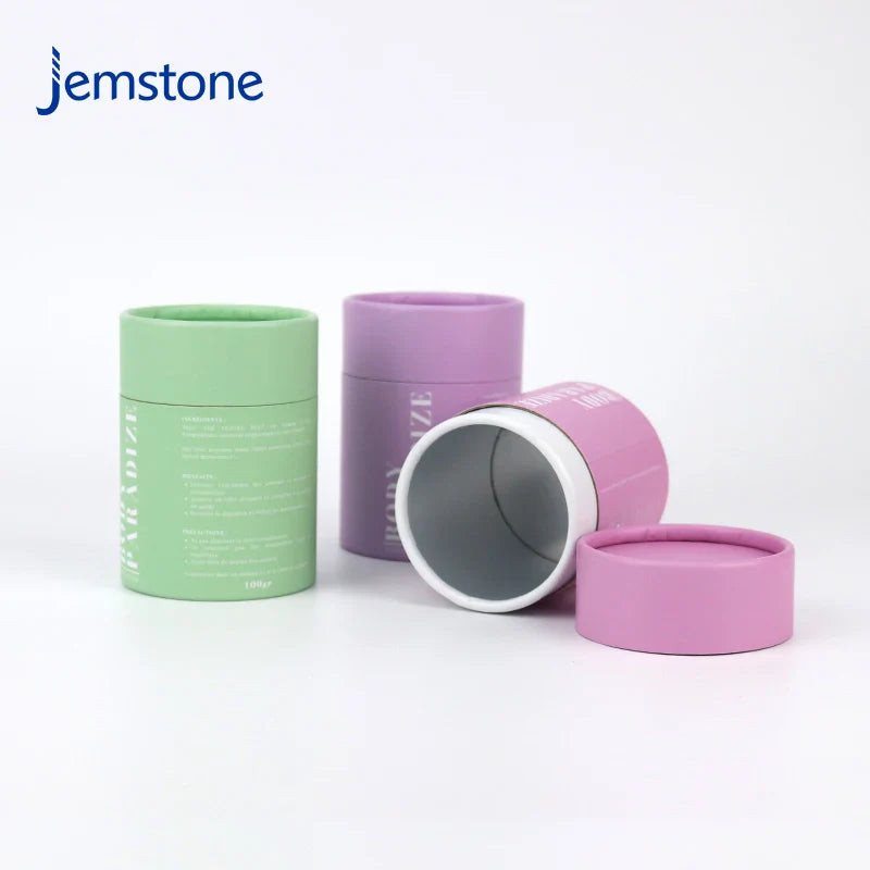 Eco-Friendly Custom Food Grade  Kraft Cardboard Tea Coffee Cylinder Packaging Collagen Powder Spices Salt Paper Tube