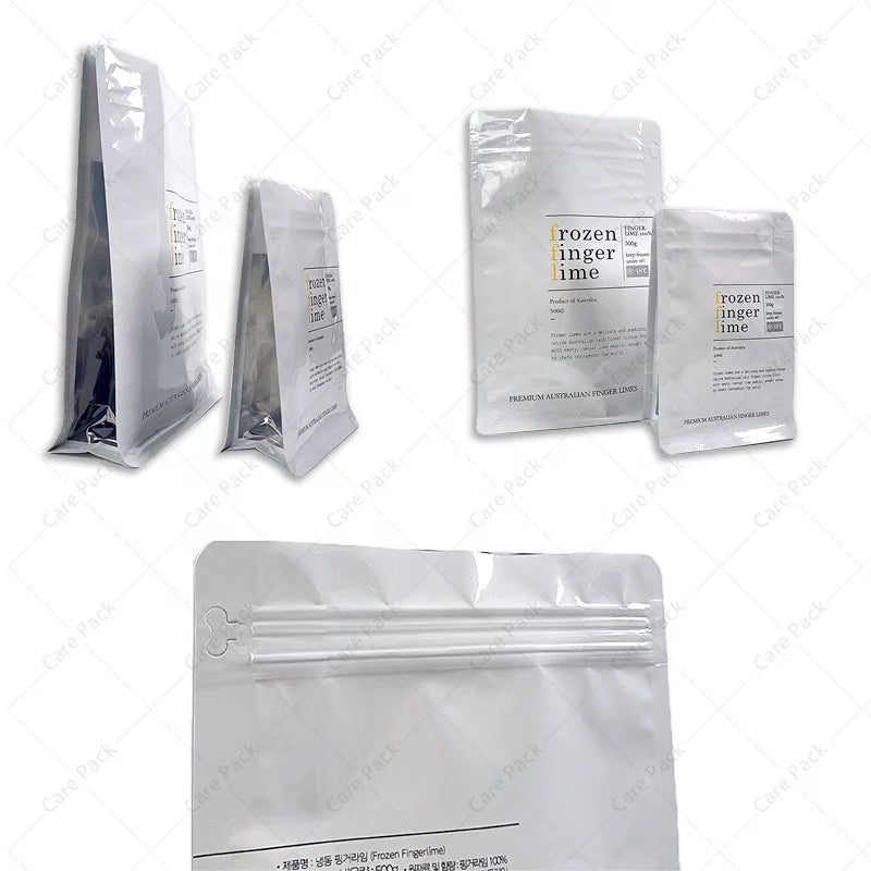 Customized Logo Wholesale Coffee Plastic Tea Coffee Bean Resealable Square Ziplock Eight Side Sealed Packaging Bag