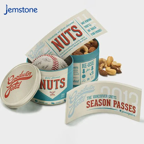 Custom Metal Lid Cardboard CMYK Canister Paper Can Cylinder Biodegradable Gift Paper Tube Packaging Inner Aluminum