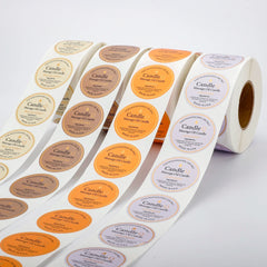 Custom Printing Etiquette Personnalisé Stickers Roll Waterproof Vinyl Adhesive Gold Foil Round Logo Stickers for Packaging Label